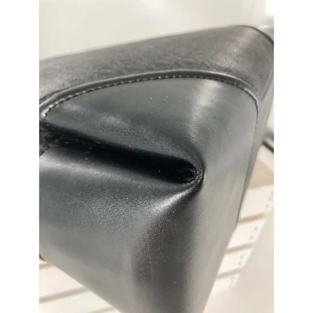 MICHAEL KORS, LARGE BLACK SIGNATURE LEATHER SHOULDER BAG